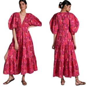 MISA Los Angeles Ysabel Tiered Ruffle Cotton Floral Maxi Dress